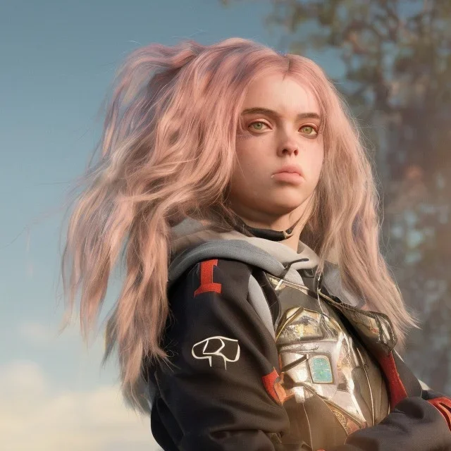 Billie Eilish, clip, photorealistic, 8k