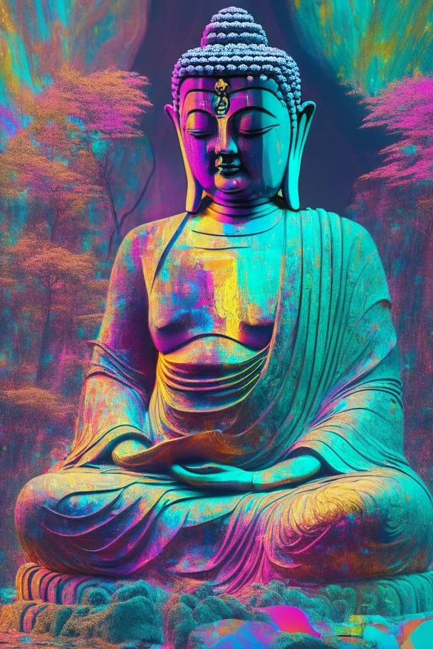 Budha statue in Psy trance