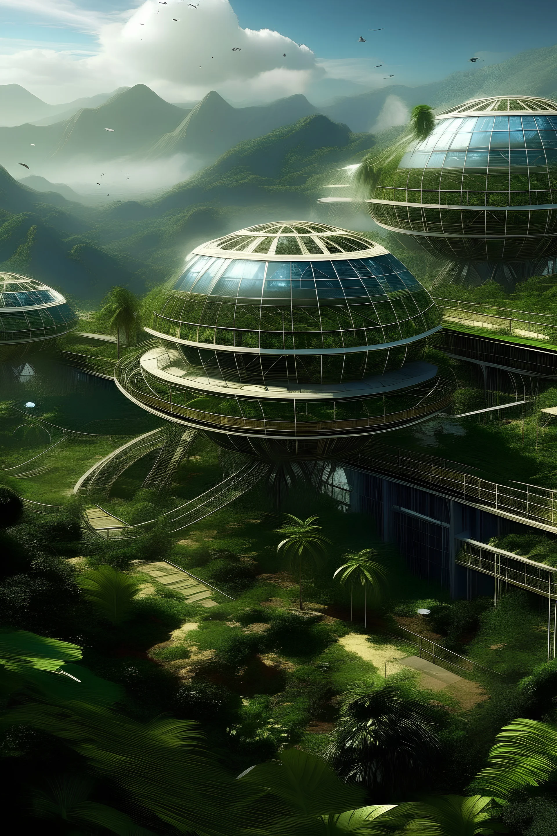 A high tech solarpunk utopia in the Amazon rainforest