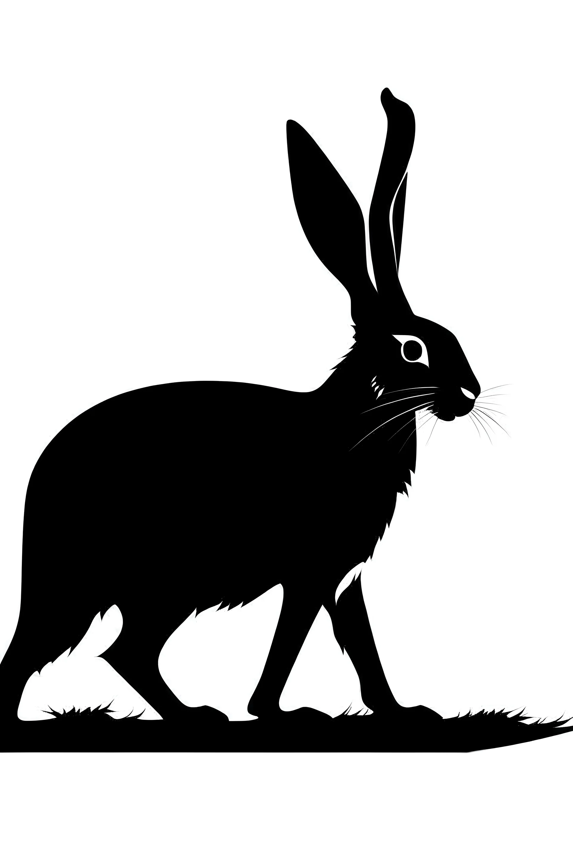 black outline of a hare