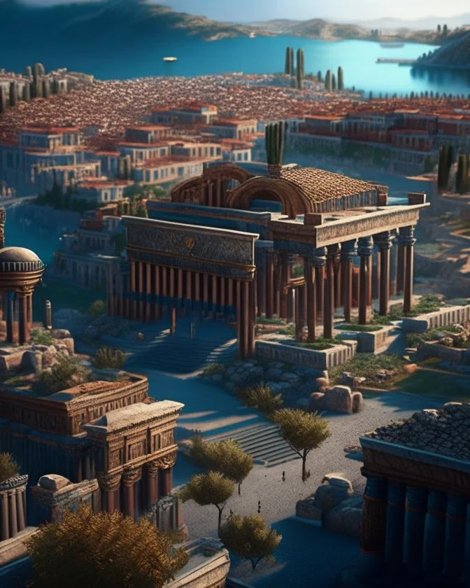 Ancient Greek city of Troy hyper-detailed hyper-realistic digital art 8k