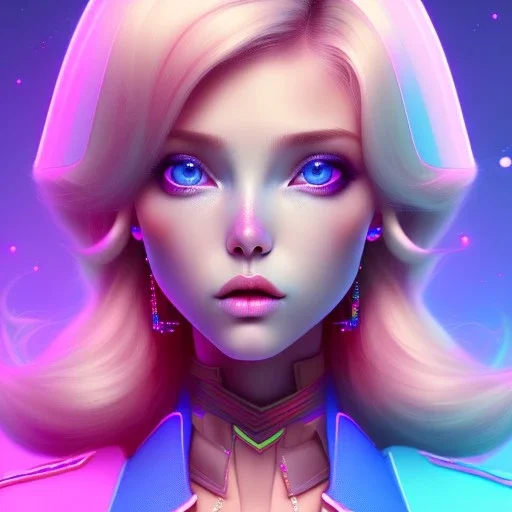 blonde woman teenager, purpurin, velvet coat, gradient color, BLUE, PINK, CYAN, neon, insanely detailed, 16k resolution, perfect eyes, cinematic smooth, intricate detail