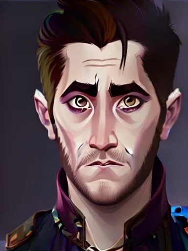 Portrait of a 30 year old strange gay warlock like Jake Gyllenhaal