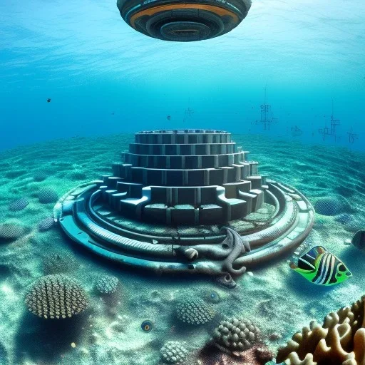 lost underwater city, Poseidon, highly detailed, cinematic, ultra photorealistic, ultra realistic, volumetric lighting, sun shafts, spectral