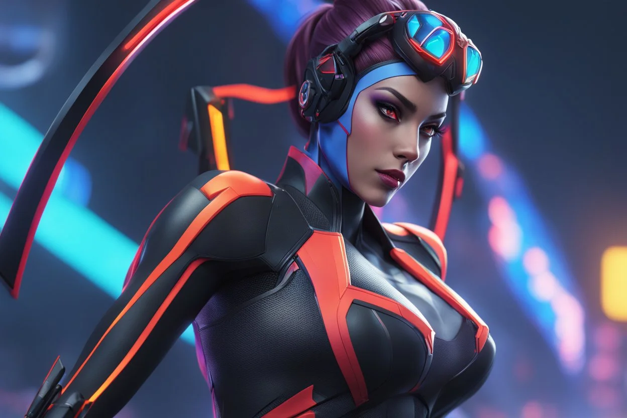 Widowmaker in 8k anime cgi artstyle, spider them, neon effect, close picture, full body, apocalypse, intricate details, highly detailed, high details, detailed portrait, masterpiece,ultra detailed, ultra quality