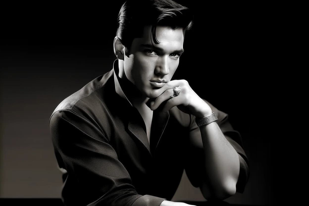 elvis pressley t simple black and white