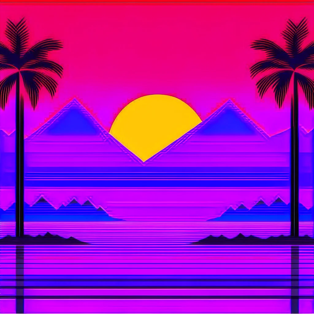 synthwave sunset