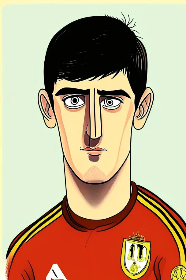 Thibaut Courtois Belgian soccer player cartoon 2d