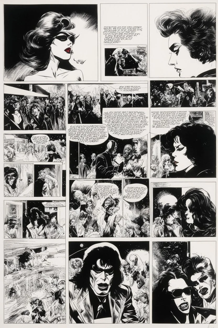 Howard Chaykin Black Kiss #5 Story Page 12 Original Art (Vortex Comic, 1988). A more mild scene from Chaykin's limited series, which drew criticism in the late 1980s for its over the top images. Created in ink over Zipatone and graphite on Bristol board with an image