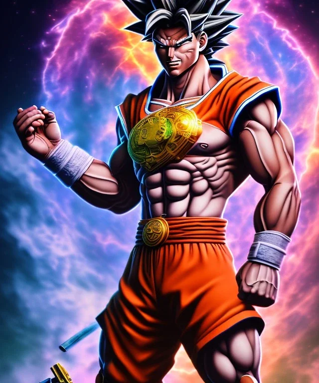 handsome goku, big muscles, shirtless, Kamehouse chest tattoo, soft light atmosphere, light effect，vaporwave colorful, concept art, smooth, extremely sharp detail, finely tuned detail, ultra high definition, 8 k, unreal engine 5, ultra sharp focus