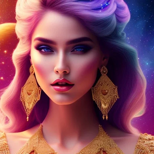 cosmic woman,highly detailed, hyper-detailed, beautifully color-coded, insane details, intricate details, beautifully color graded, Cinematic, Color Grading, Editorial Photography, Depth of Field, DOF, Tilt Blur, White Balance, 32k, Super-Resolution, Megapixel, ProPhoto RGB, VR, Half rear Lighting, Backlight, non photorealistic rendering