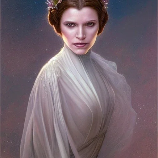 Princess leia goddess, perfect face, fantasy, beautiful face, gorgeous, intricate, dramatic lighting, emotionally evoking symbolic metaphor, highly detailed, photorealistic, artstation, concept art, smooth, sharp focus, art by albert aublet and krenz cushart, tomasz alen kopera, peter mohrbacher, and alphonse mucha, sharp focus, emitting diodes, smoke, artillery, sparks, racks, system unit, motherboard, by pascal blanche rutkowski repin artstation hyperrealism painting concept art