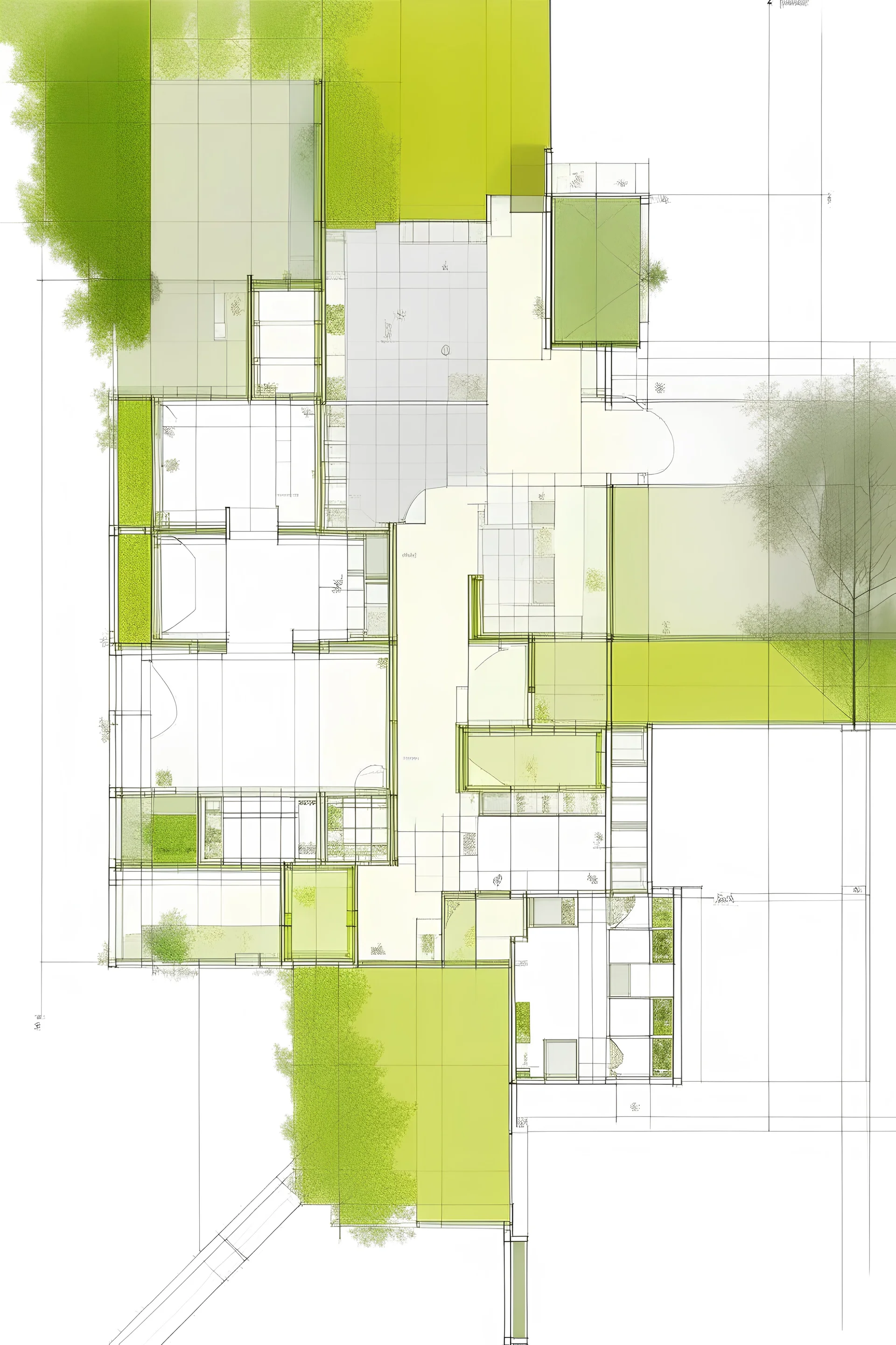 detailed floor plan of villa dall’ava from rem koolhaas
