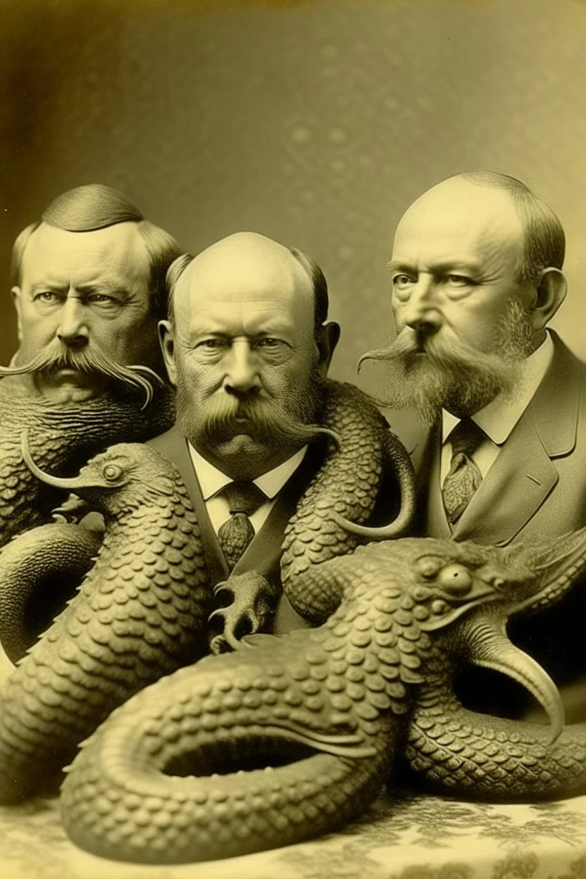 President James A. Garfield pictured as 3 headed hydra monster