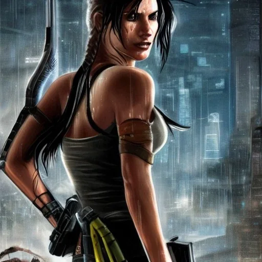 lara croft in cyberpunk war