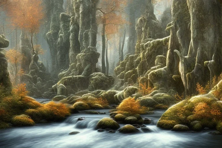 RIVER ROCK FOREST WINTER