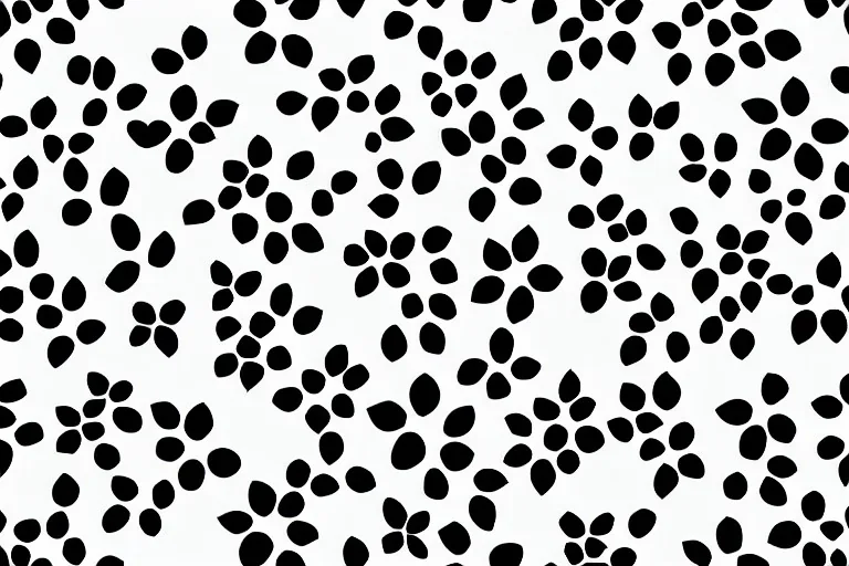 Pattern flowers black and white