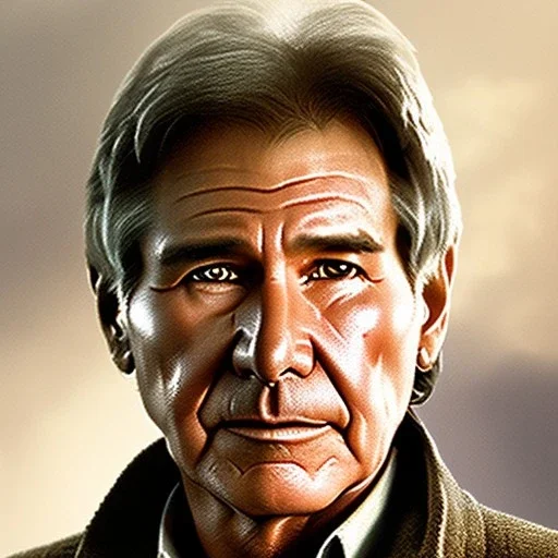 woolitize,stunning photo realistic head to waist portrait of harrison ford as han solo in star wars with photo realistic short hair by alice zhang,Sam Spratt, Yi Fan, Houston Sharp, Matija Obrovac, Sharp focus, brown eyes,photo realistic skin, realistically and naturally weathered skin,space jacket from star wars, intricate, art background