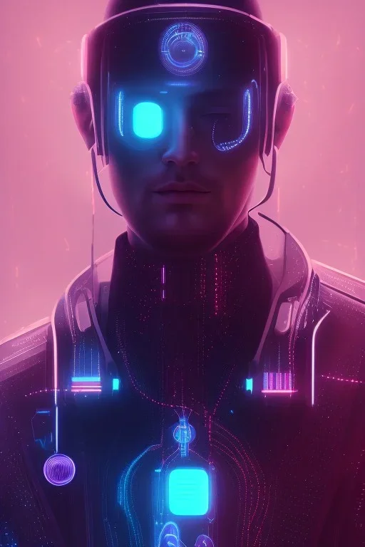 cyberpunk, head, men, portrai, tron