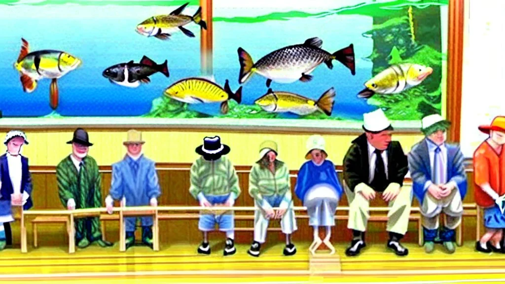 fishing club at court with judge