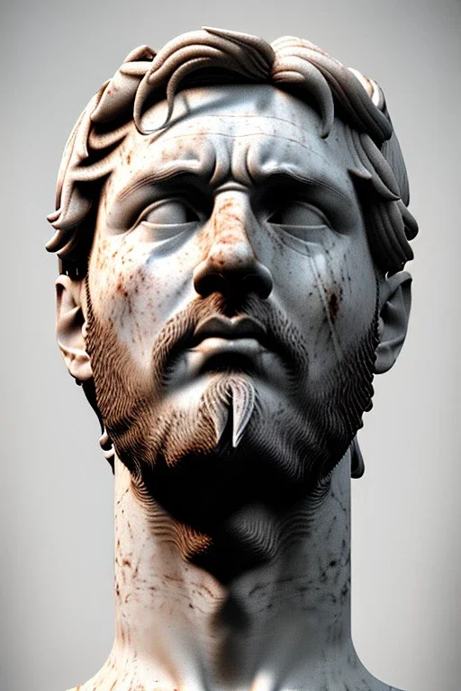 Ultra Realistic image, classical renaissance sculpture, white marble material, Lionel Messi god, Laurel leaves crown, miguel angel style, chisel style, emperor, waist up portrait, epic, celestial, cinematic lighting, God light, god rays, 4k resolution, smooth details, ornate details, soft lighting, unreal engine 5, sky background.