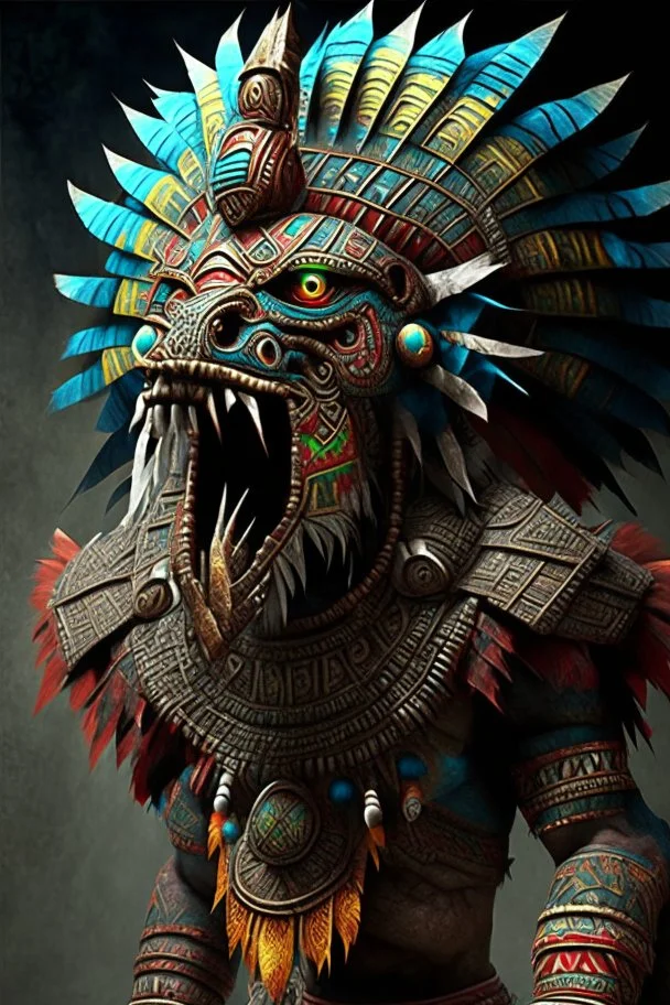 aztec hyperreal monster god