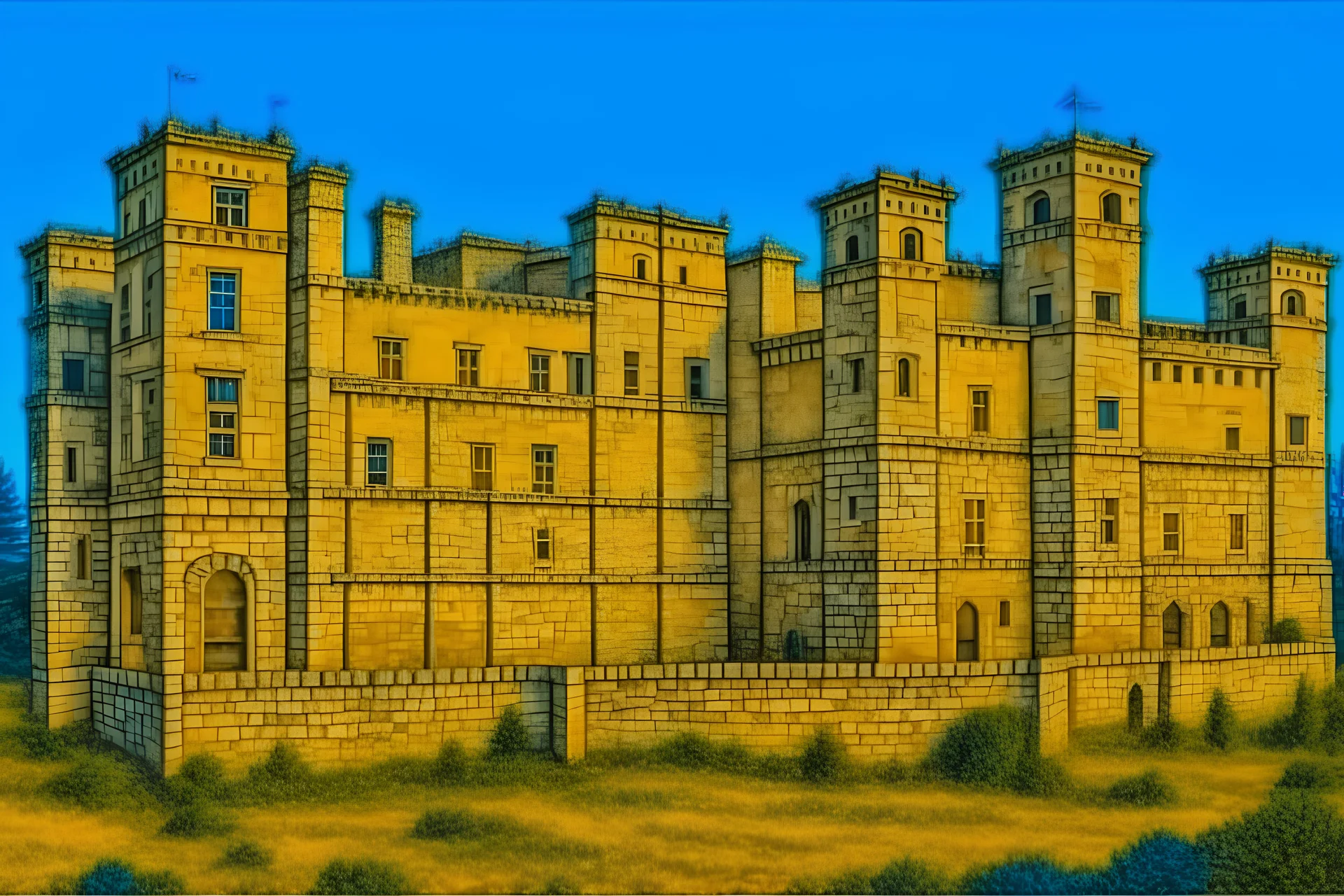 Old castle of aleppo, detailed , enhanced,cinematic,by van gogh