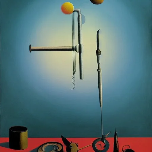 huge Soap Bubble including complex surgical instruments mixed with musicial instruments,minimalism,Painting By Adrian Ghenie, Rene Magritte, Salvador Dali, Lucian Freud