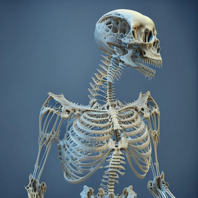 skeleton of an alien creature, anatomicaly correct, 8k resolution, photorealistic, ultra detailed