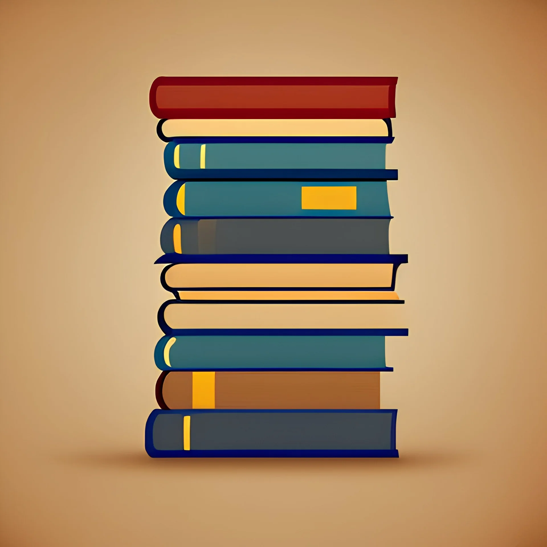 Flat icon of a bookshelf with colorful books