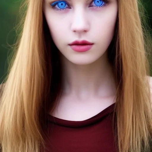 Pretty face of a woman, blue eyes, nice nose, pretty lip, pointed aers, white skin, white simi gold hair, long hair, nice neck, sexy soulder, side view