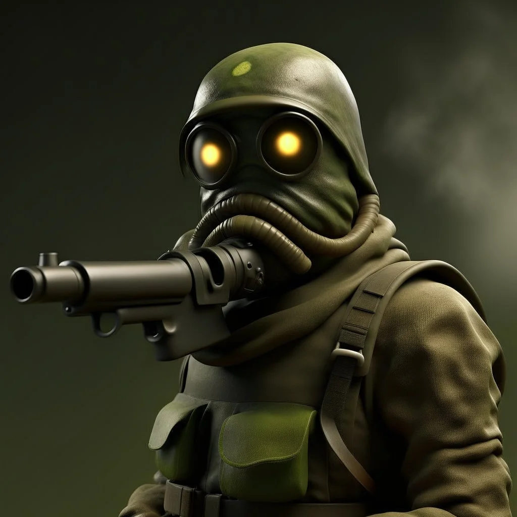 Sturmmaske mit sturmgewehr