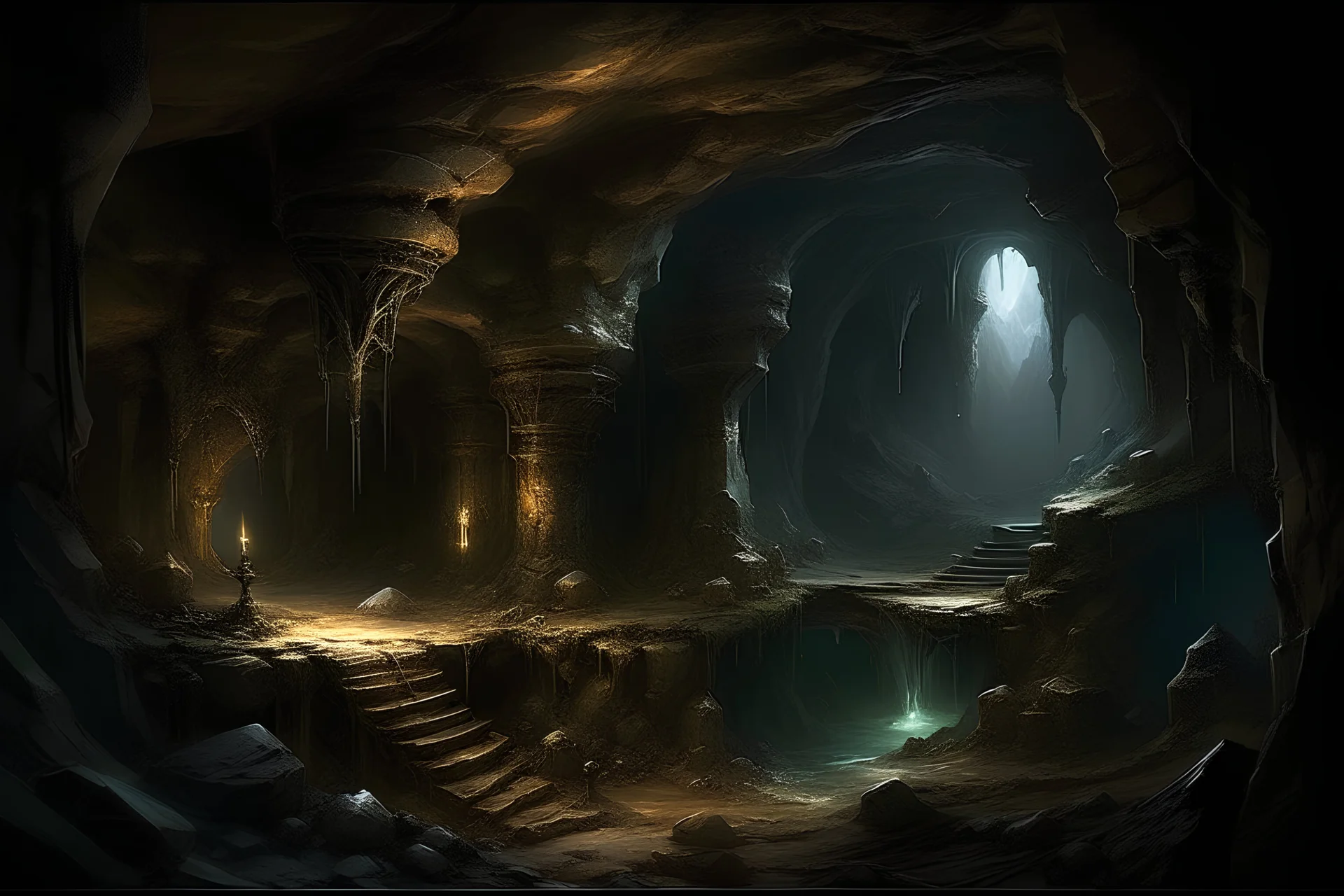 a fantasy dungeon cave