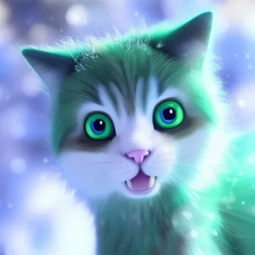 Cute beautiful princess cat girl in a winter wonderland; green shimmering eyes, magical view, extremely detailed fur, high quality picture, beautiful full volumetric lighting, cinematic shimmering illumination, brilliant coloring, smooth, sharp focus, crispy quality, vray; Pixar, Disney, Artstation; HD, HDR, SF, CGSociety, 16k, photorealistic, unreal engine