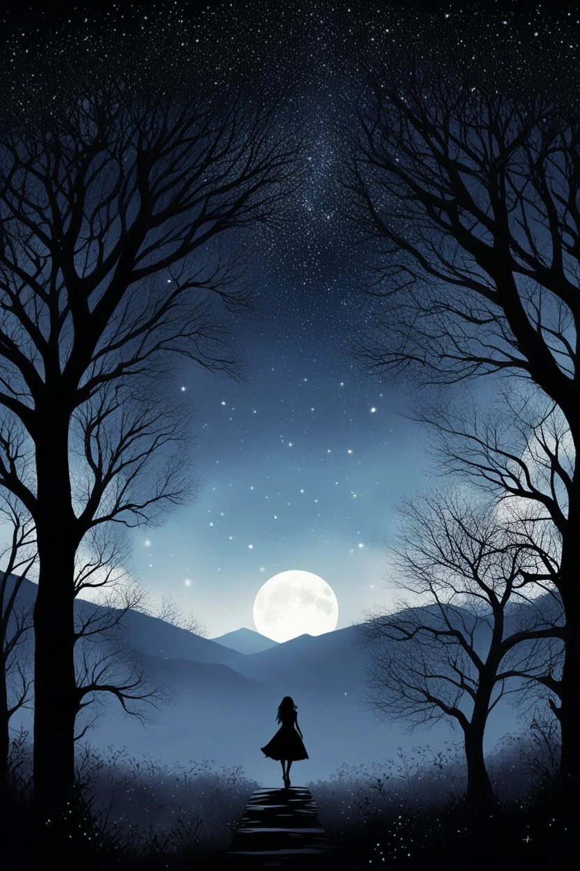 Let no moon Creep up the heaven to-night. I in darksome noon Walking hopefully, Seek my shrouded light— Grope for thee! Darker grow The borders of the dark! Through the branches glow! From the roof above, Star and diamond-spark, Light for love.