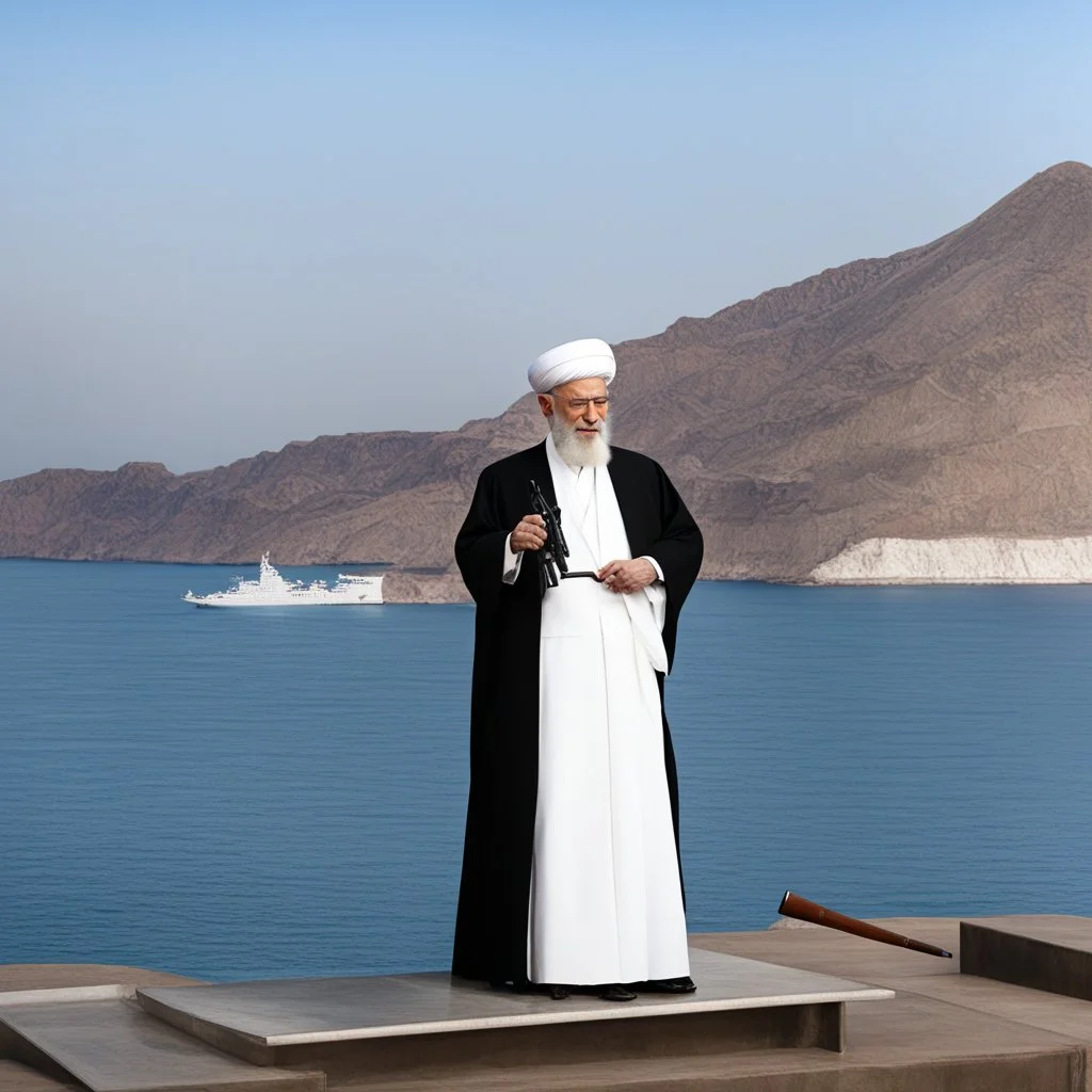 the Grand Ayatollah Ali Khamenei has the biggest gun over the strait of Ormuz (A Better Tomorrow, The Killer, Hard-Boiled)