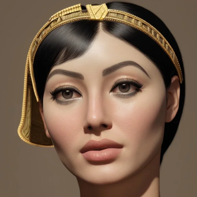 cleopatra natural realistic skin face symmetrical, pyramid, meditation, dark background, 8k quality, schwarze Hintergrund.