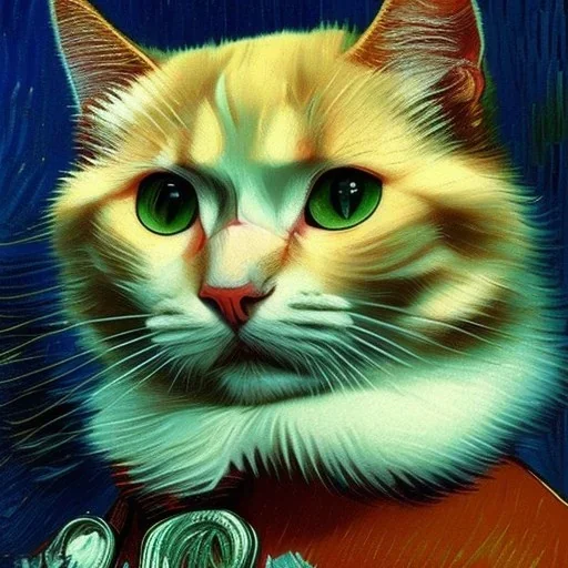 Portrait of a cat by Van Gogh