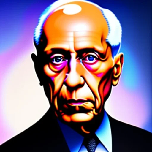 self portrait of pablo picasso,Mystical colors ,perfectly centered image, perfect composition, rim light, beautiful lighting,masterpiece ,8k, stunning scene, raytracing, anatomically correct, in the style of Simon Bisley and Ohrai Noriyoshi and robert e howard and Steve Jung and Wizyakuza and uncannyknack.