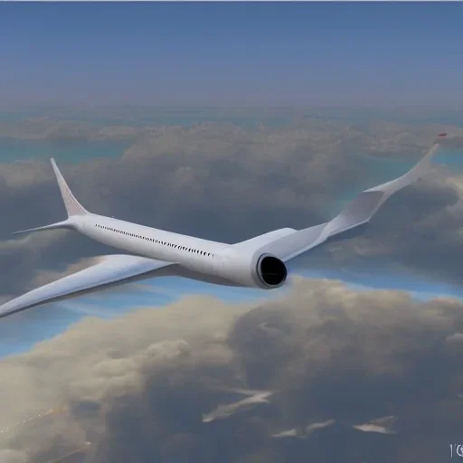 Hyperrealistic Futuristic Airplane