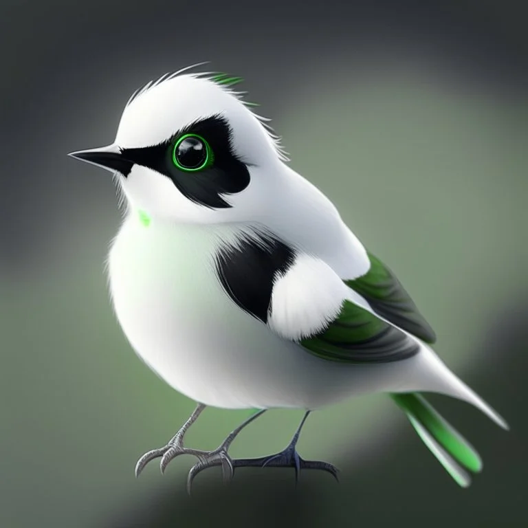 A cute white, black and green bird, avatar