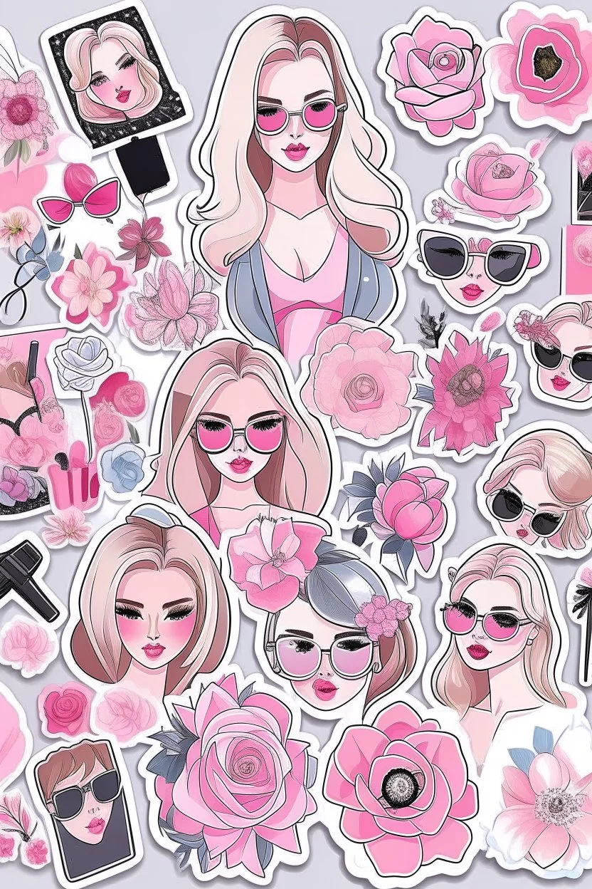 aesthetic girly stickers template