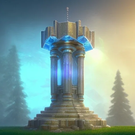 small crystral altar temple concept art for games