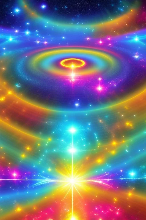 Beautiful ufos, galactic, rainbows, detailed golden galactic suit, high rank, cosmic happiness, bright colours, blue, pink, gold, jewels, realistic, real photo, bright and sunny background, very detailed, high contrast,