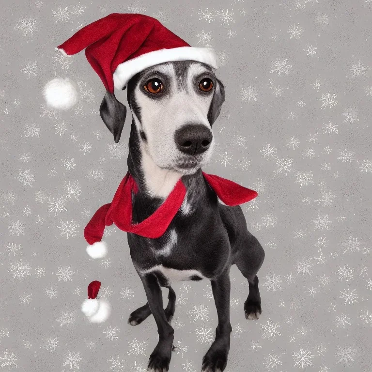 tim burton style dog portrait Christmas