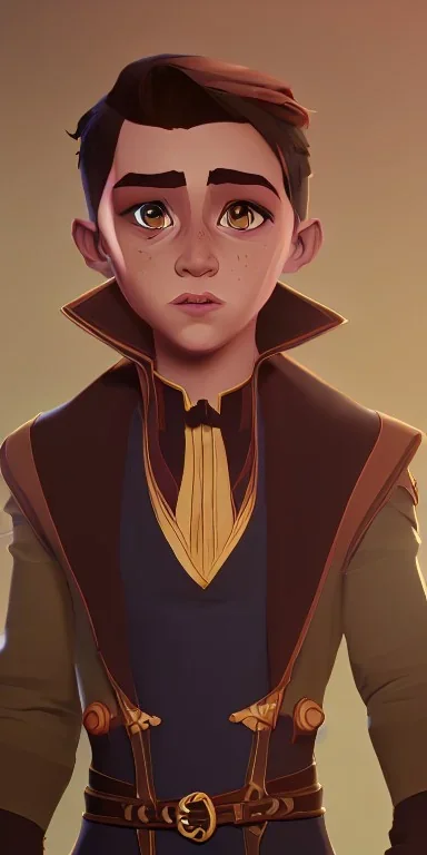 a handsome 9 year old brown haired little warlock toddler