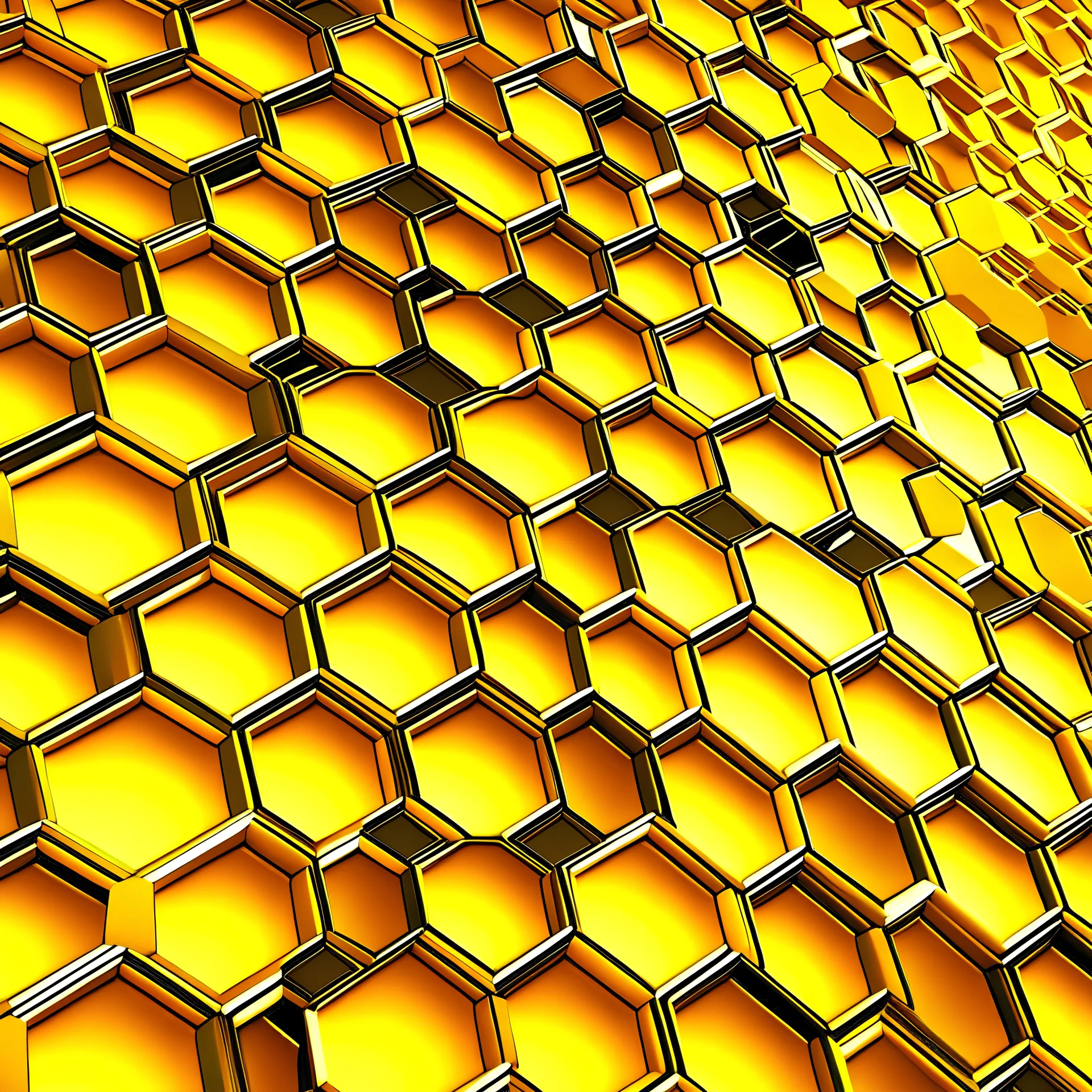 Abstract honeycomb hexagons in different yellow colours