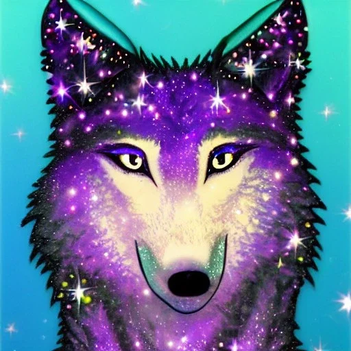 A magical sparkle wolf