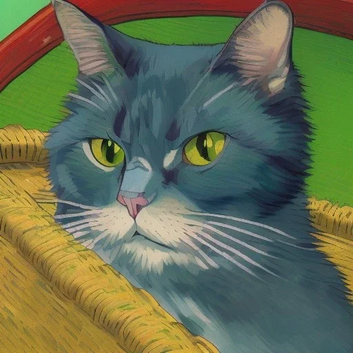 Portrait d'un chat par Van Gogh