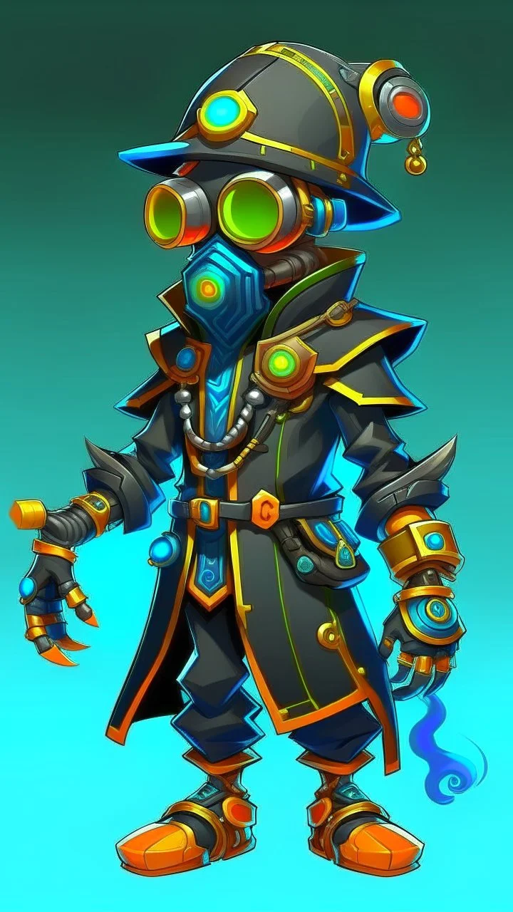 wizard 101 character in the style of cyber punk